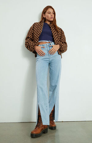 Eco Light Blue Twisted Seam Boyfriend Jeans image number 1