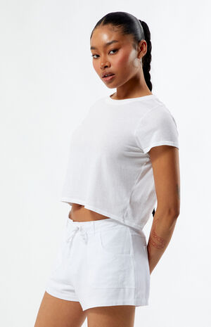 Fixed Waist Linen Shorts image number 3