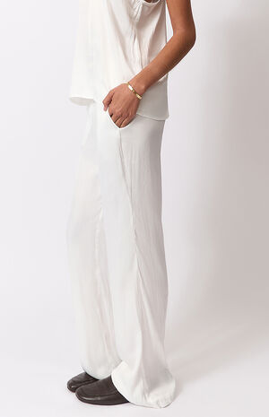 White Silky Pull-On Pants image number 2