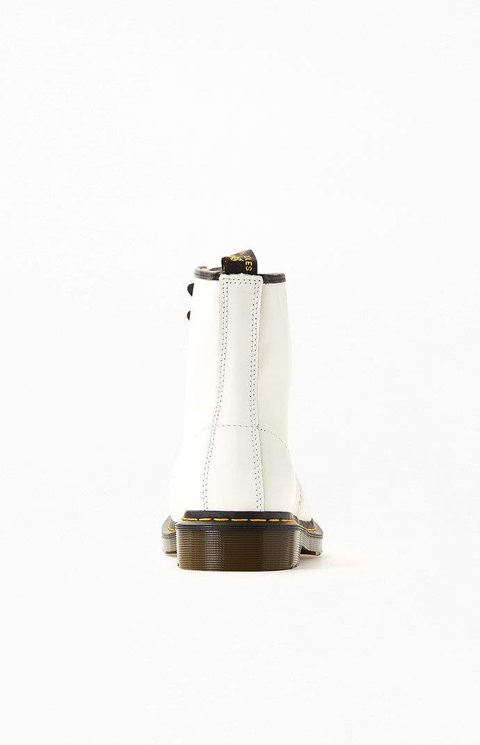 White 1460 Mono Smooth Leather Lace Up Boots