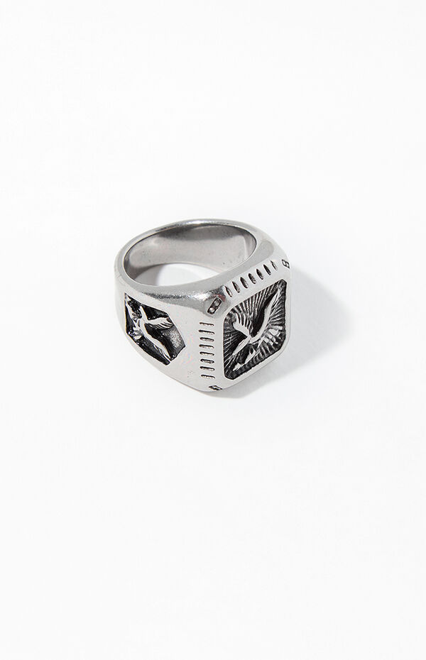 Pacsun Silver Eagle Signet Ring