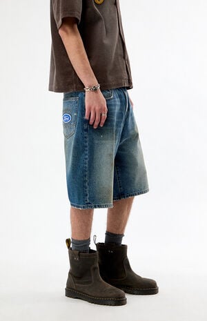 Dirty Wash Baggy Jean Shorts image number 3
