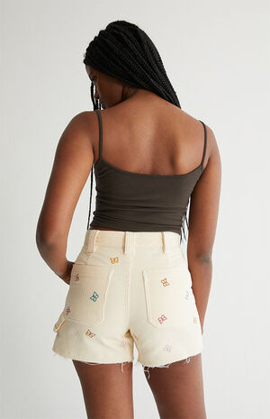 Butterfly&nbsp;Corduroy Cutoff Workwear Shorts image number 4