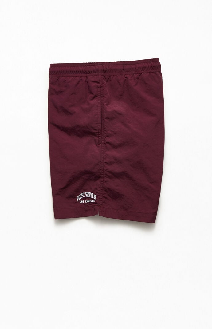 Embroidered Logo Solid 17" Swim Trunks