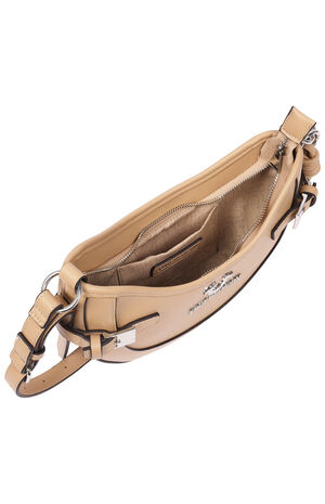Blake Smooth Faux Leather Belted Hobo Bag image number 6