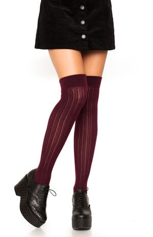 Angie Rib Knit Knee Socks image number 1