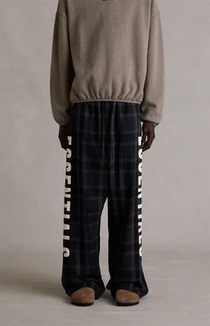 Vintage Black Plaid Lounge Pants image number 2