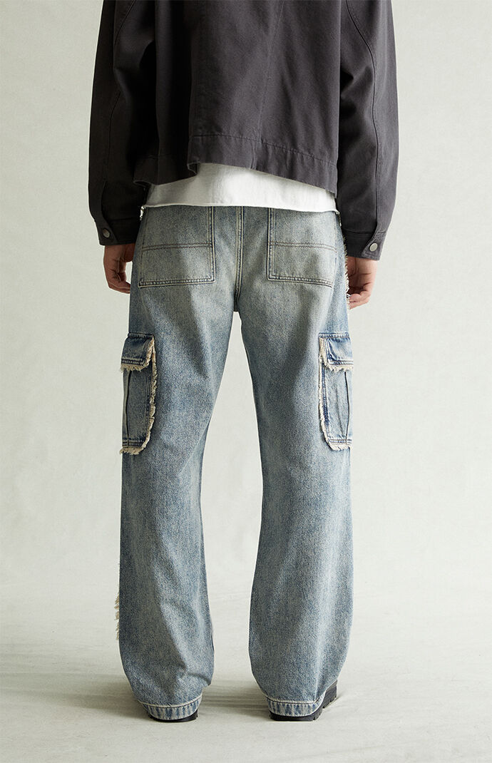Pacsun Dylan Baggy Jeans Cargo Frayed Light Indigo | Pacsun