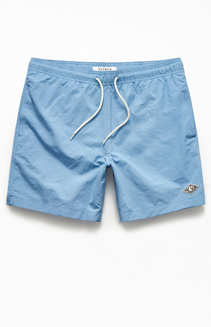 Solid Color 17" Swim Trunks