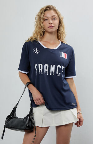 France Short Sleeve Soccer Jersey image number 2