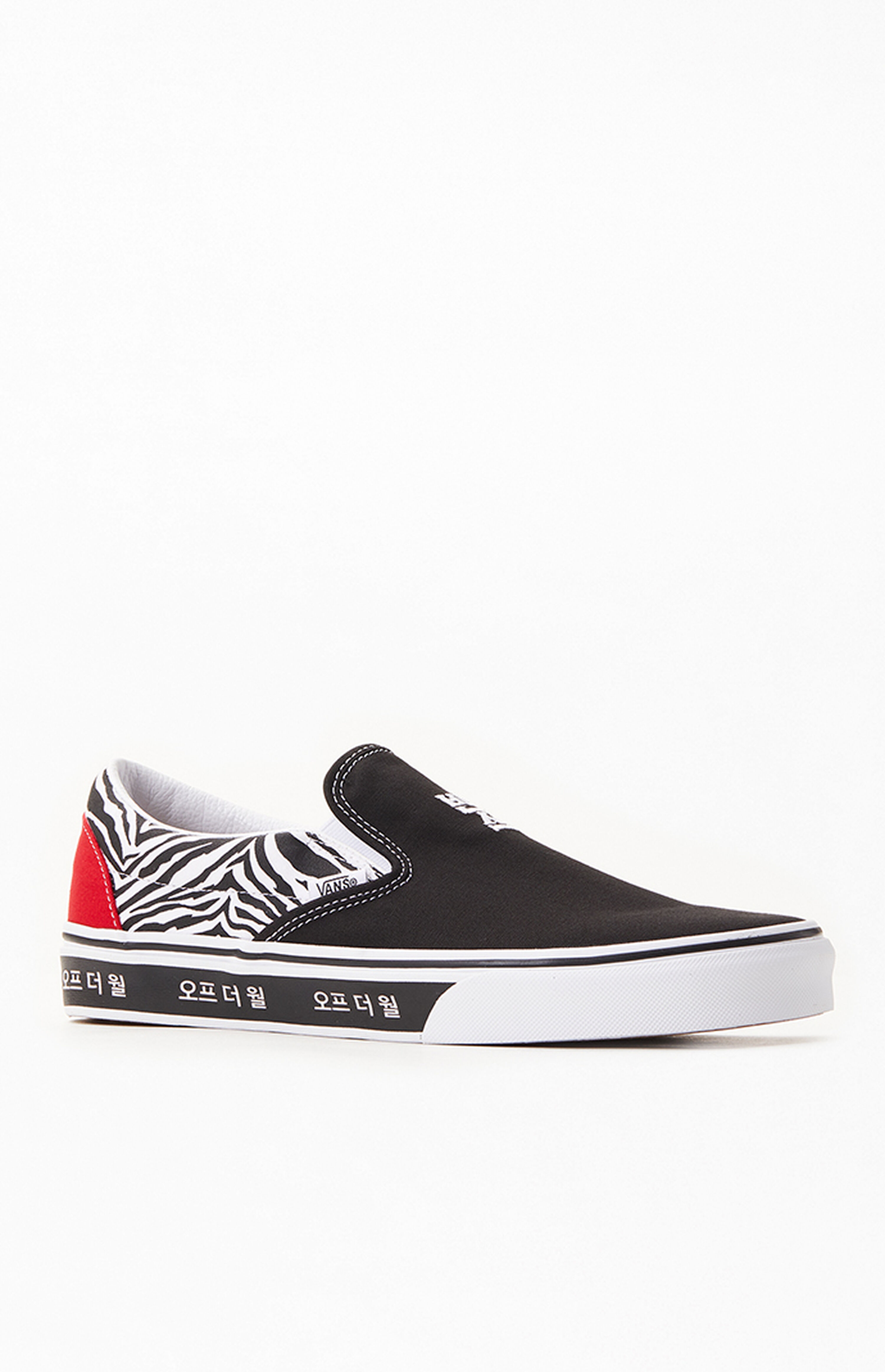 vans korean typography slip on