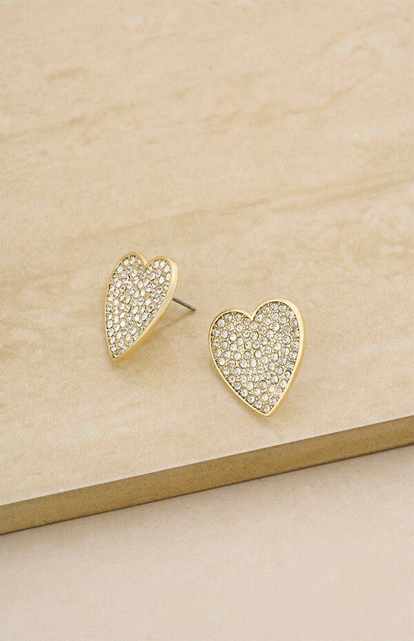Ettika Love on Down Crystal Heart Earrings