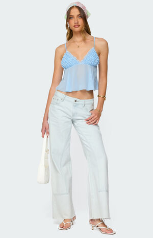 Ruffle Sheer Chiffon Babydoll Tank Top image number 2