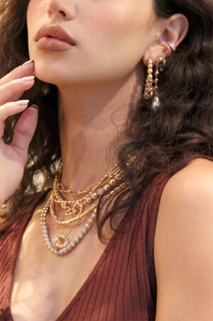 Double Take Pearl Crystal Earrings image number 2