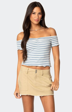 Shara Striped Off Shoulder Top image number 1