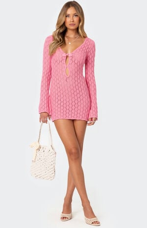 Brie Cut Out Crochet Mini Dress image number 2