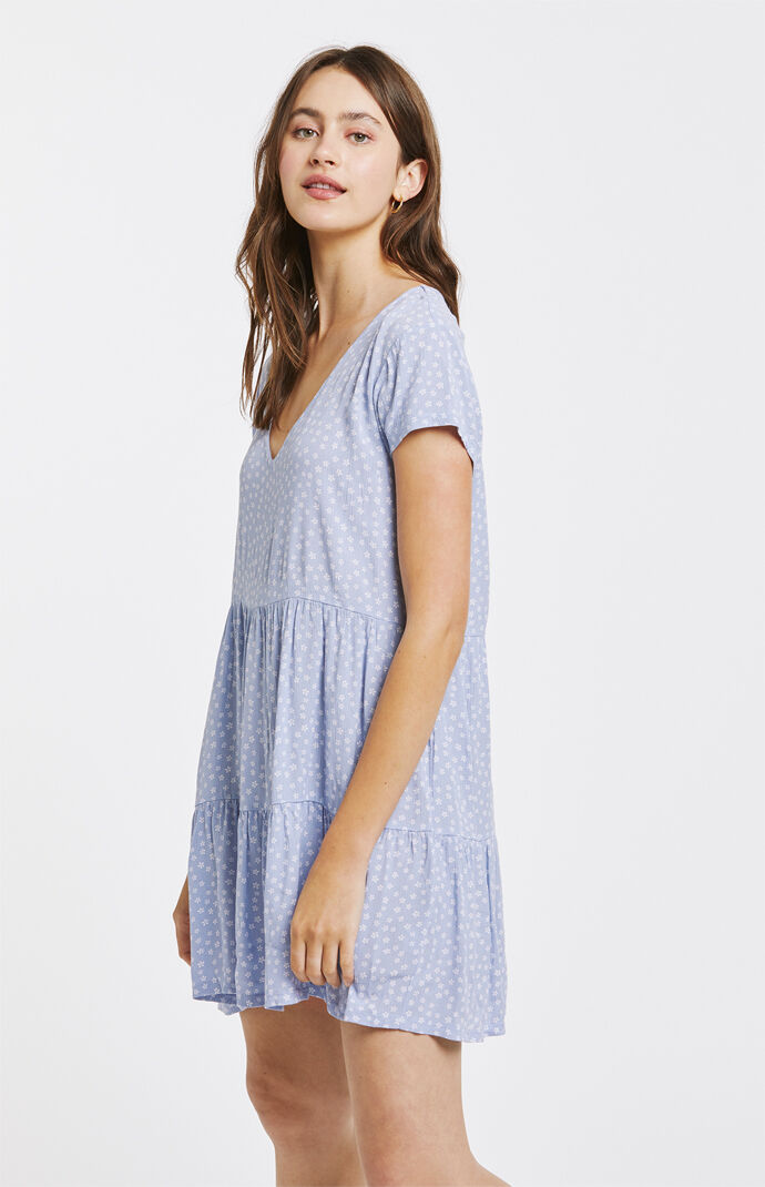 Printed Tiered Babydoll Mini Dress