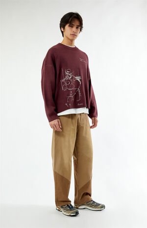 x PacSun Man at a Caf&eacute; Table Paris Cropped Sweater image number 5