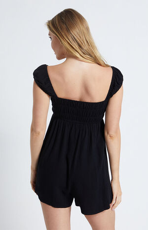 Smocked Cap Sleeve Romper image number 4