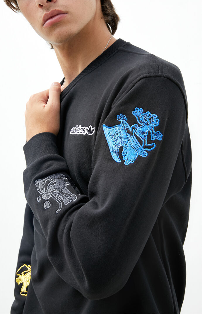 Adidas X Disney Goofy Crew Neck Sweatshirt At Pacsun Com
