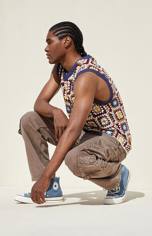 Eco Washed Brown Baggy Cargo Jeans image number 2