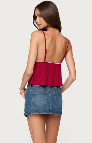 Kellyn Button Contrast Babydoll Top image number 3