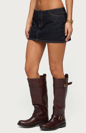 Leire No Waistband Denim Mini Skort image number 2