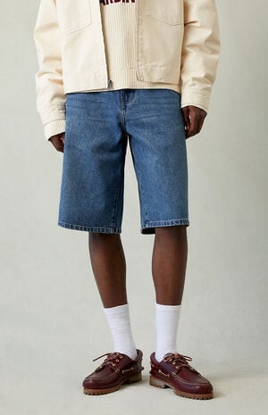 Dark Indigo Extreme Baggy Denim Shorts image number 3