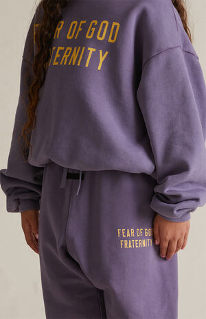 Kids Lavender Heavy Fleece Sweatpants image number 5