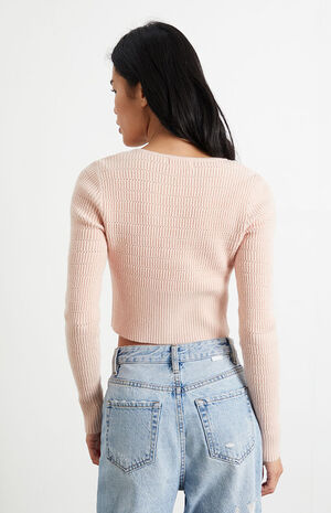 Button Front Pointelle Cardigan image number 3