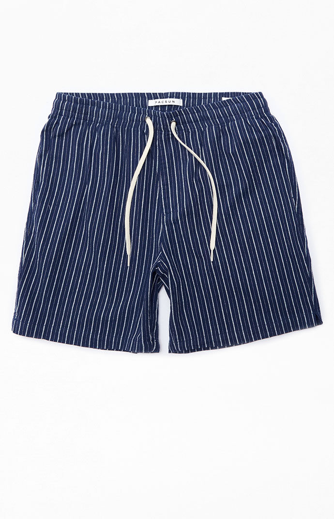 PacSun Navy Striped Cotton Volley 