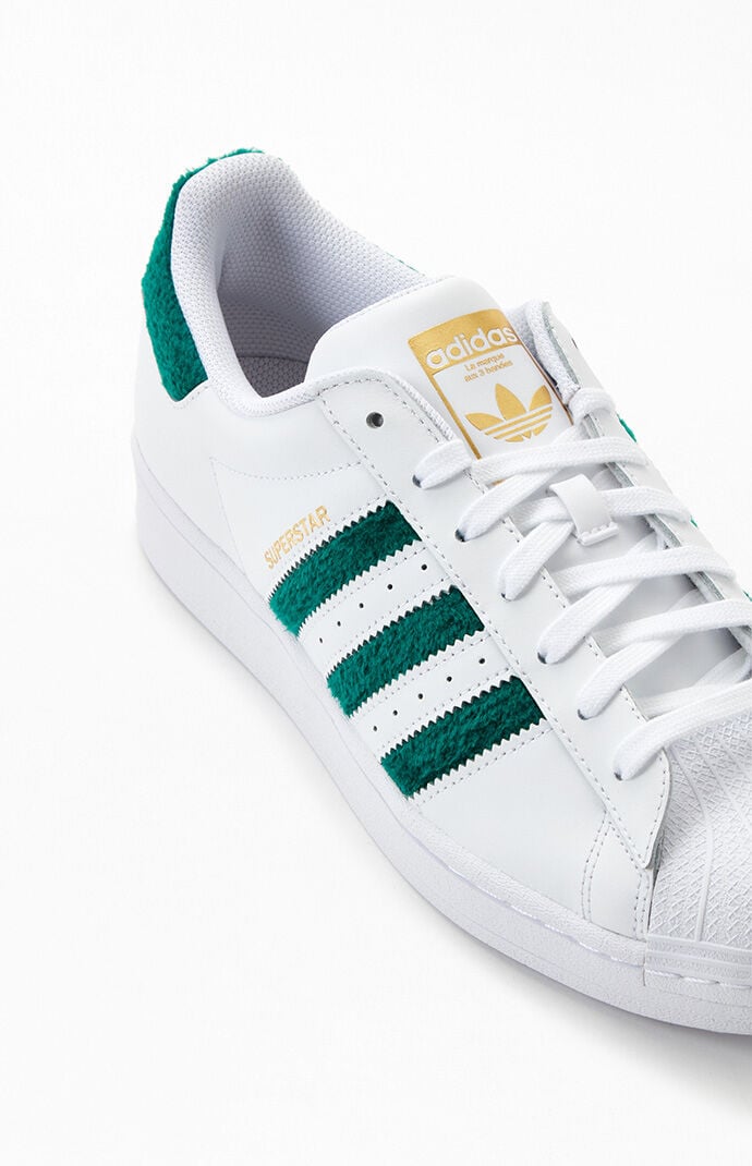 Adidas superstar green store stripe