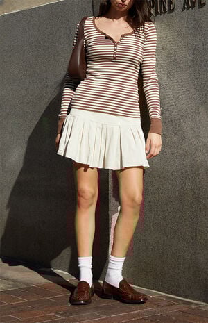 Brown Striped Zelly Long Sleeve Top image number 4