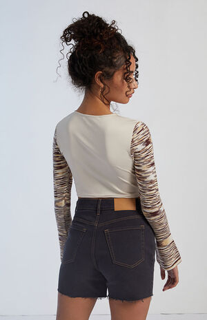 Knitted Sleeves Crop Top image number 3