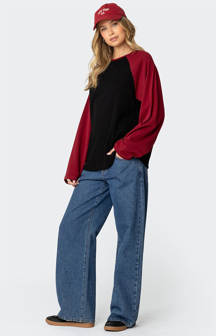 ★ROCKCAKE★ Dot Raglan Top Edikted Oversized Raglan Long Sleeve T-Shirt | PacSun