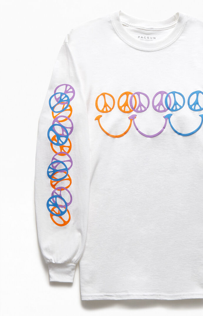 Peace Smiley Puff Long Sleeve T-Shirt