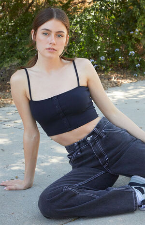 Black Isidore Button Tank Top image number 1