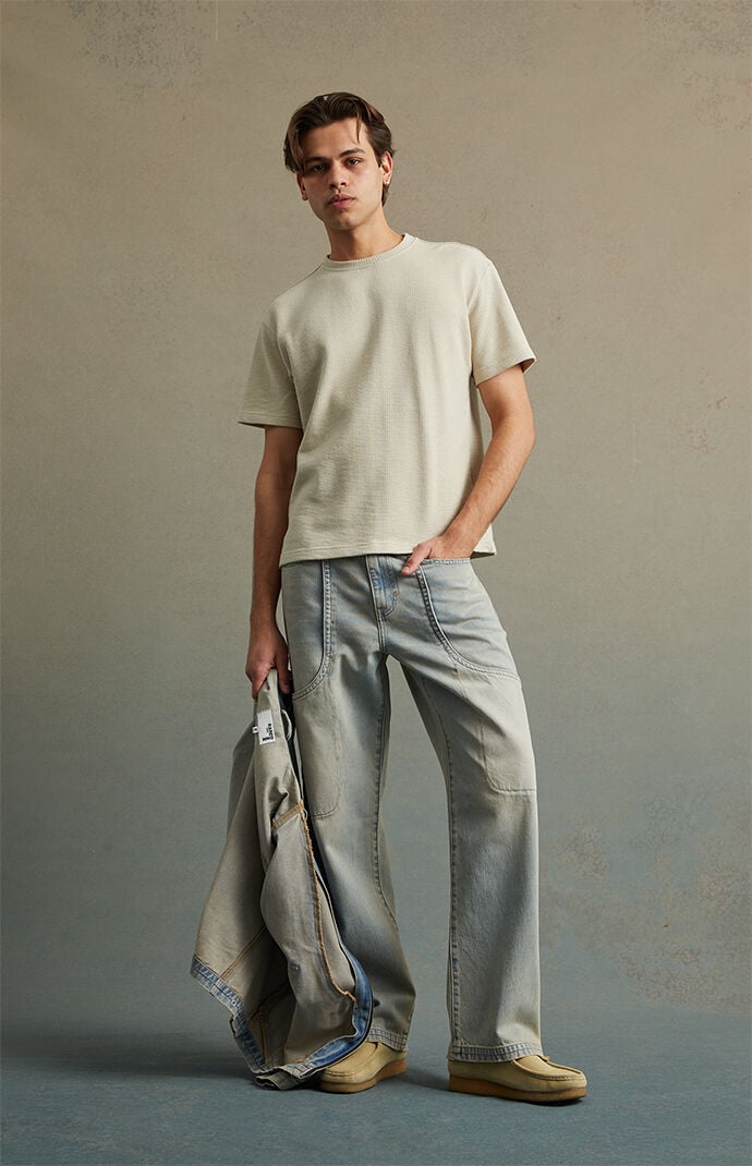 RARE DNM EDIT Tinted Light Indigo Curve Pocket Baggy Jeans