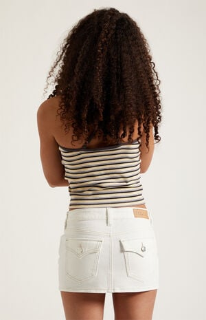 Piper Stretch White Denim Micro Mini Skirt image number 4