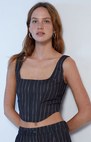 Recycled Lace-Up Corset Top image number 1