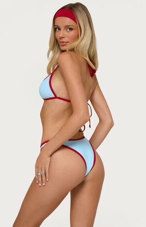 Dina Contrast Triangle Bikini Top image number 3