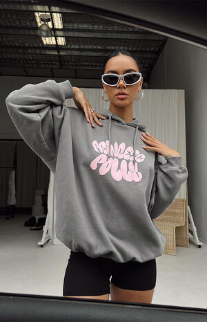Princess Polly Gray Bubble Text Hoodie | PacSun