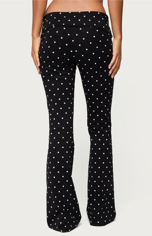 Daliya Polka Dot Fold Over Flared Leggings image number 3
