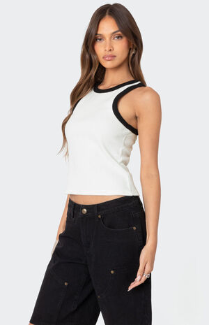 Wes Contrast Ribbed Tank Top image number 3