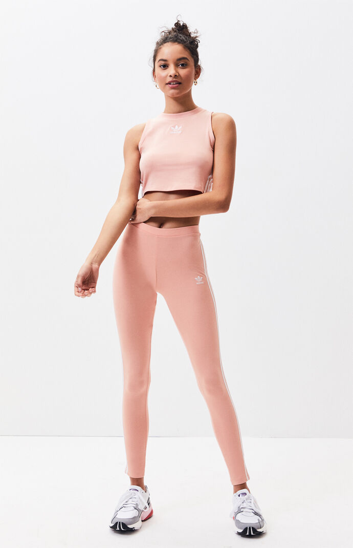 peach adidas leggings