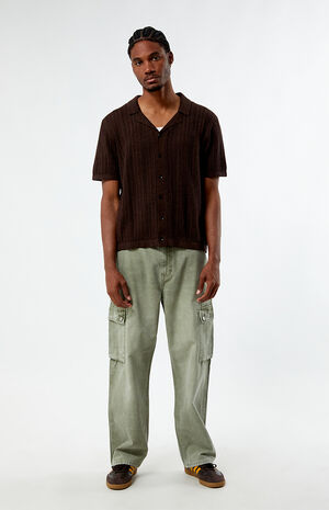 Cropped Knit Camp Shirt image number 4
