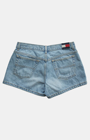 2000s Light Wash Y2K Low Rise Micro Jean Shorts image number 2
