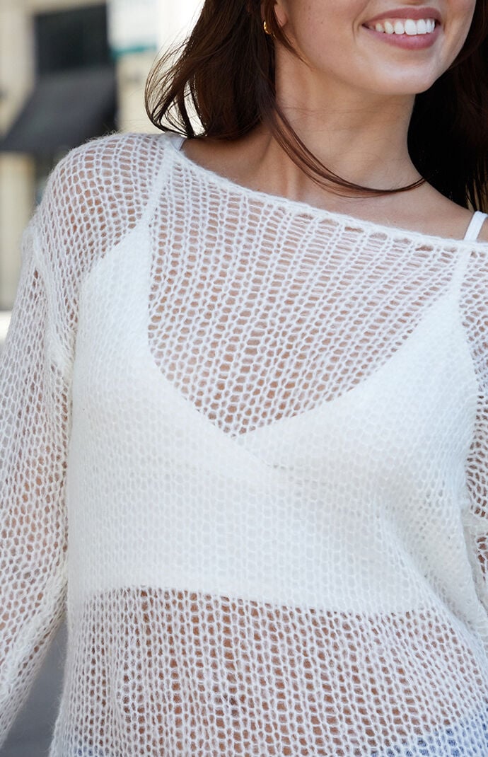 See through white sweater new arrivals