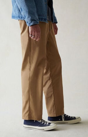 Canvas Brown Straight Trousers