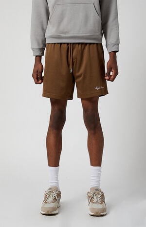 Brown Mesh Basketball Shorts image number 3